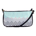 chevron teal grey Shoulder Clutch Bag