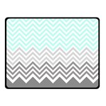 chevron teal grey Fleece Blanket (Small)