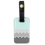 chevron teal grey Luggage Tag (one side)