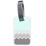 chevron teal grey Luggage Tag (two sides)