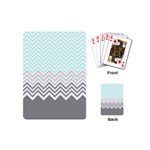 chevron teal grey Playing Cards (Mini)