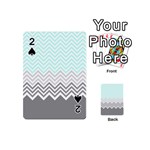 chevron teal grey Playing Cards 54 (Mini)