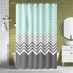 chevron teal grey Shower Curtain 48  x 72  (Small)