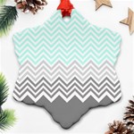 chevron teal grey Ornament (Snowflake)