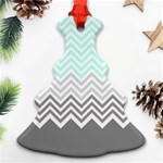 chevron teal grey Ornament (Christmas Tree) 