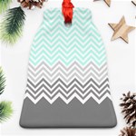 chevron teal grey Ornament (Bell)