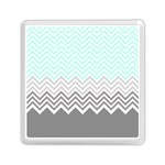 chevron teal grey Memory Card Reader (Square)