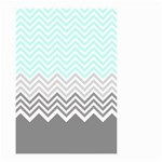 chevron teal grey Small Garden Flag (Two Sides)