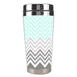 chevron teal grey Stainless Steel Travel Tumbler