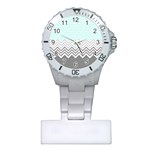 chevron teal grey Plastic Nurses Watch