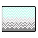 chevron teal grey Double Sided Fleece Blanket (Small)