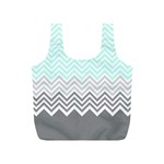 chevron teal grey Full Print Recycle Bag (S)