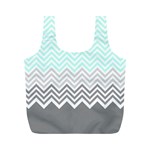 chevron teal grey Full Print Recycle Bag (M)