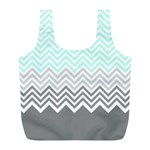 chevron teal grey Full Print Recycle Bag (L)