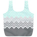 chevron teal grey Full Print Recycle Bag (XL)