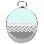 chevron teal grey Silver Compass