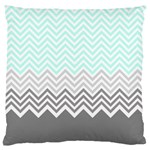 chevron teal grey Standard Flano Cushion Case (One Side)