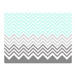 chevron teal grey Double Sided Flano Blanket (Mini)