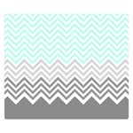 chevron teal grey Double Sided Flano Blanket (Small)