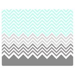 chevron teal grey Double Sided Flano Blanket (Medium)