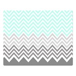 chevron teal grey Double Sided Flano Blanket (Large)