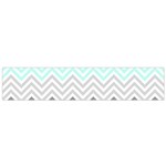 chevron teal grey Small Flano Scarf