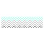 chevron teal grey Satin Scarf (Oblong)