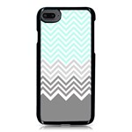 chevron teal grey Apple iPhone 8 Seamless Case (Black)