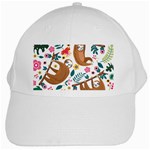 Floral Sloth  White Cap