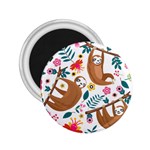 Floral Sloth  2.25  Magnet