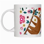 Floral Sloth  White Mug