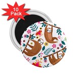 Floral Sloth  2.25  Magnet (10 pack)