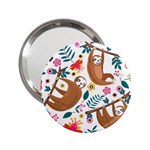 Floral Sloth  2.25  Handbag Mirror