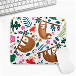 Floral Sloth  Large Mousepad