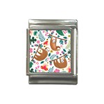 Floral Sloth  Italian Charm (13mm)