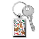 Floral Sloth  Key Chain (Rectangle)