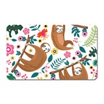 Floral Sloth  Magnet (Rectangular)