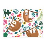 Floral Sloth  Sticker A4 (100 pack)