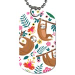 Floral Sloth  Dog Tag (Two Sides)