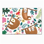 Floral Sloth  Postcards 5  x 7  (Pkg of 10)