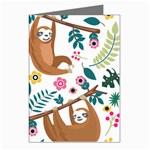 Floral Sloth  Greeting Cards (Pkg of 8)