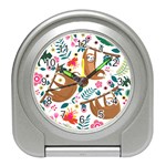 Floral Sloth  Travel Alarm Clock