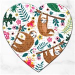 Floral Sloth  Jigsaw Puzzle (Heart)