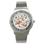 Floral Sloth  Stainless Steel Watch