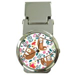 Floral Sloth  Money Clip Watch