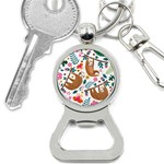 Floral Sloth  Bottle Opener Key Chain