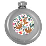 Floral Sloth  Hip Flask (5 oz)