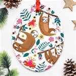 Floral Sloth  Ornament (Oval Filigree)