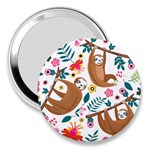 Floral Sloth  3  Handbag Mirror