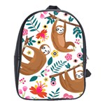 Floral Sloth  School Bag (XL)